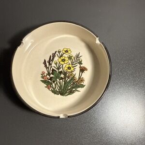 VTG Takahashi Japan Speckled Floral Ceramic 5" Ashtray